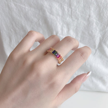 [Kincade Jewelrys] Bague unique et colorée à taille radiante