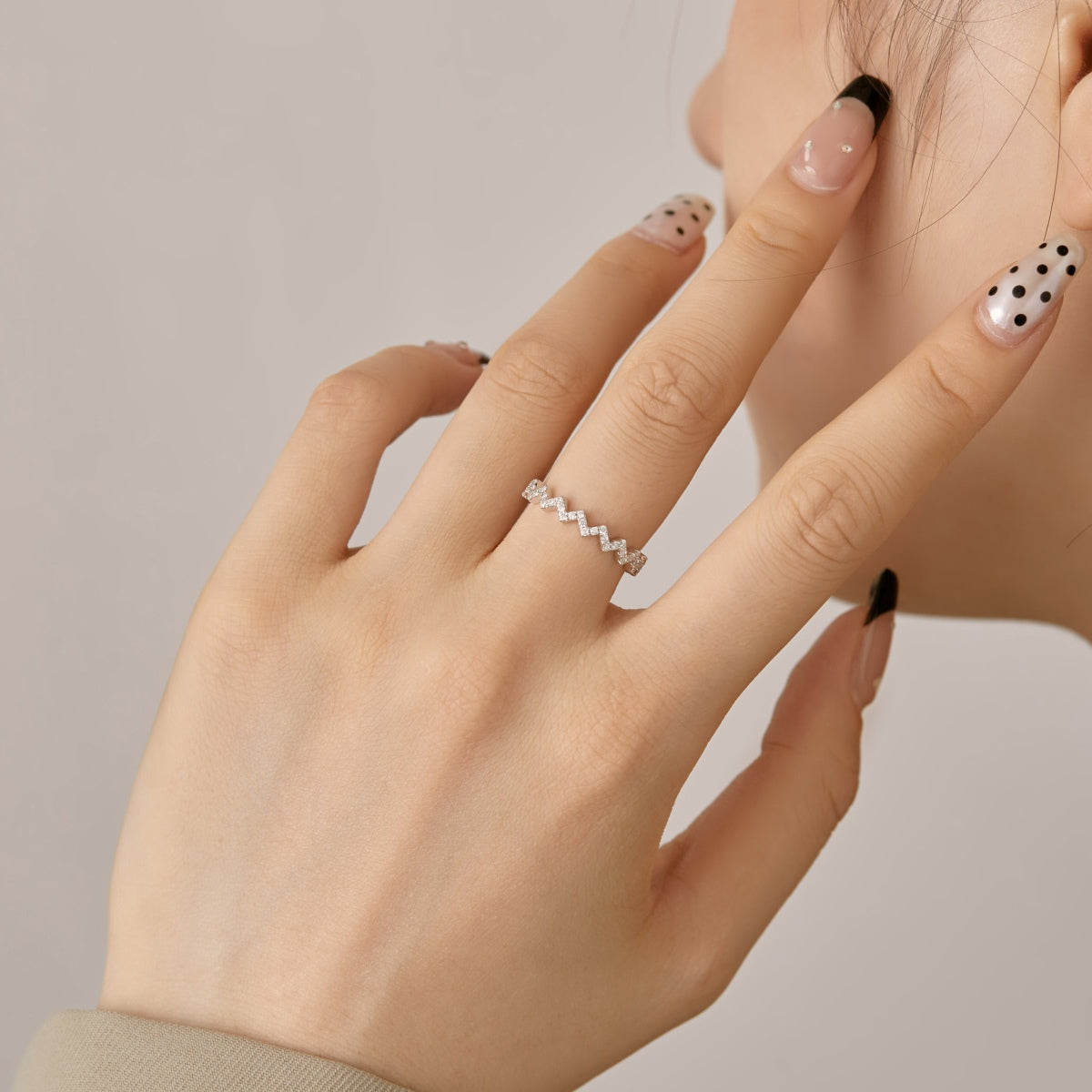 [Kincade Jewelrys]Delicate Enchanting Wave Shape Daily Ring