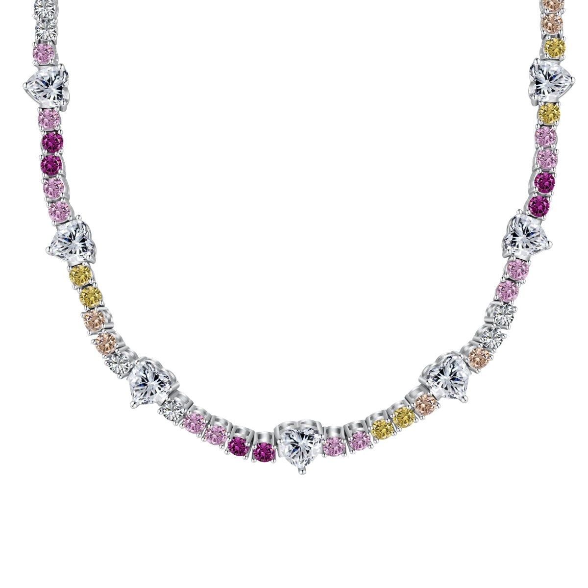 [Kincade Jewelrys] Chaîne de tennis arc-en-ciel délicate et colorée