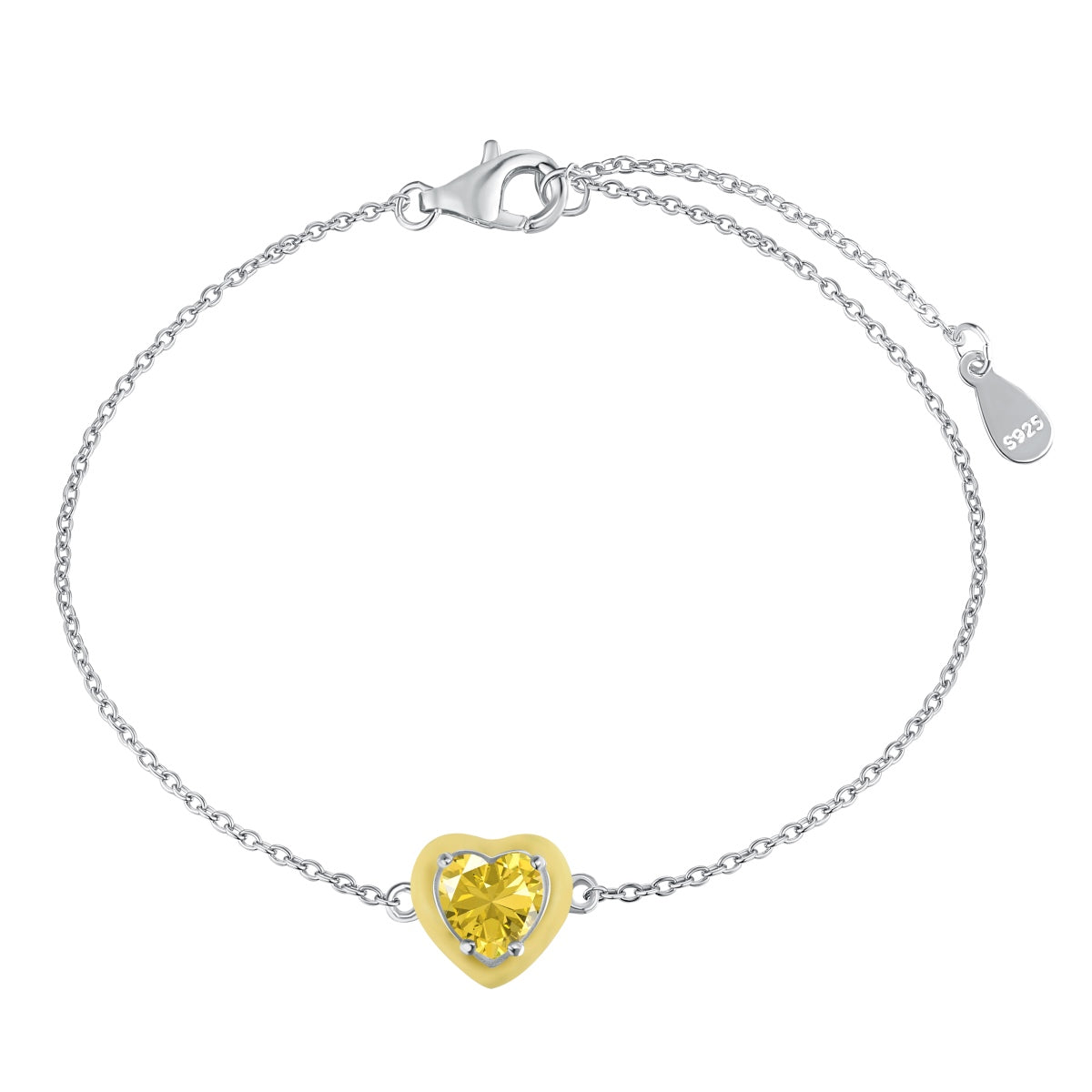 [Kincade Jewelrys] Bracelet romantique scintillant en forme de cœur pour amoureux