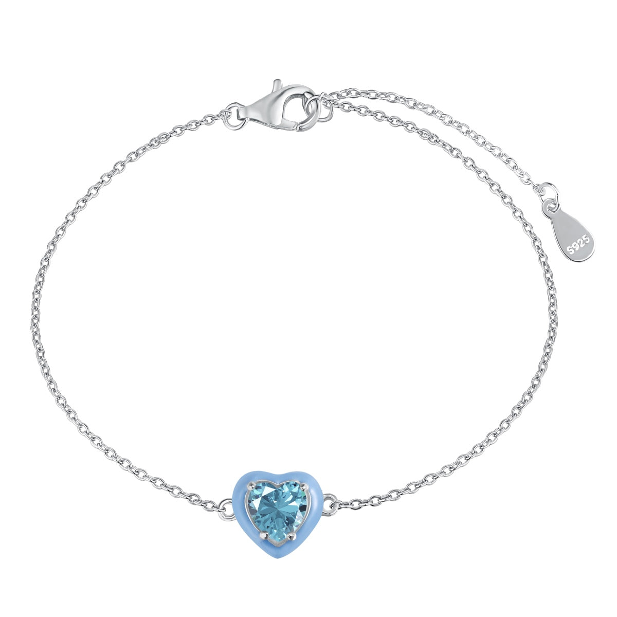 [Kincade Jewelrys] Bracelet romantique scintillant en forme de cœur pour amoureux