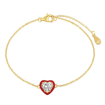 [Kincade Jewelrys] Bracelet romantique scintillant en forme de cœur pour amoureux
