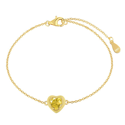 [Kincade Jewelrys] Bracelet romantique scintillant en forme de cœur pour amoureux