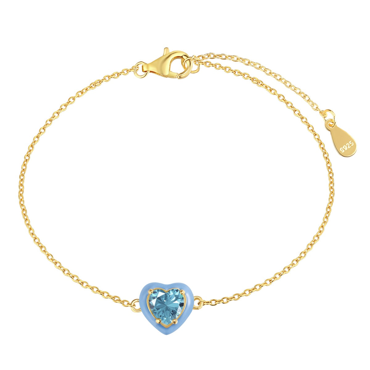 [Kincade Jewelrys] Bracelet romantique scintillant en forme de cœur pour amoureux