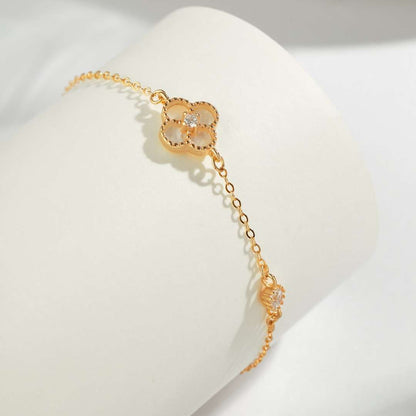 [Kincade Jewelrys] Bracelet délicat en trèfle à quatre feuilles