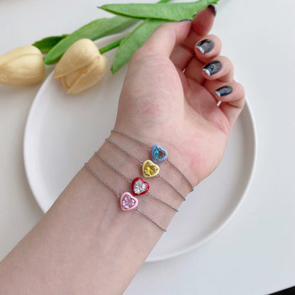 [Kincade Jewelrys] Bracelet romantique scintillant en forme de cœur pour amoureux