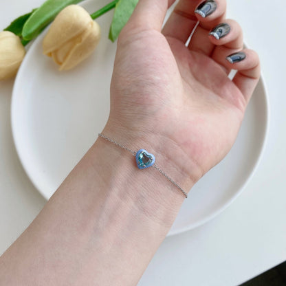[Kincade Jewelrys] Bracelet romantique scintillant en forme de cœur pour amoureux