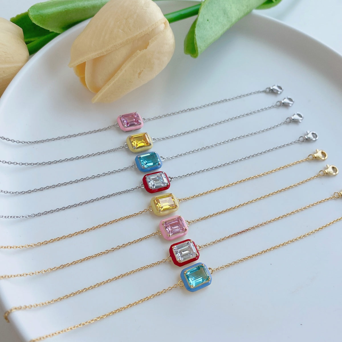 [Kincade Jewelrys] Bracelet quotidien en émeraude colorée scintillante de 2,0 carats