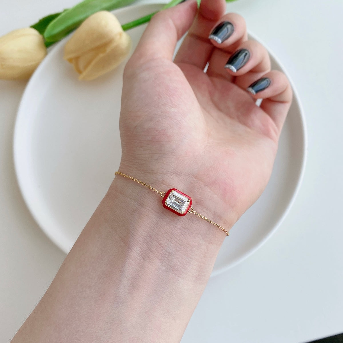 [Kincade Jewelrys] Bracelet quotidien en émeraude colorée scintillante de 2,0 carats
