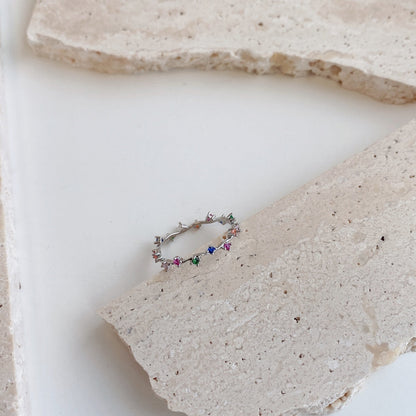 [Kincade Jewelrys] Bague quotidienne ronde colorée et éclatante