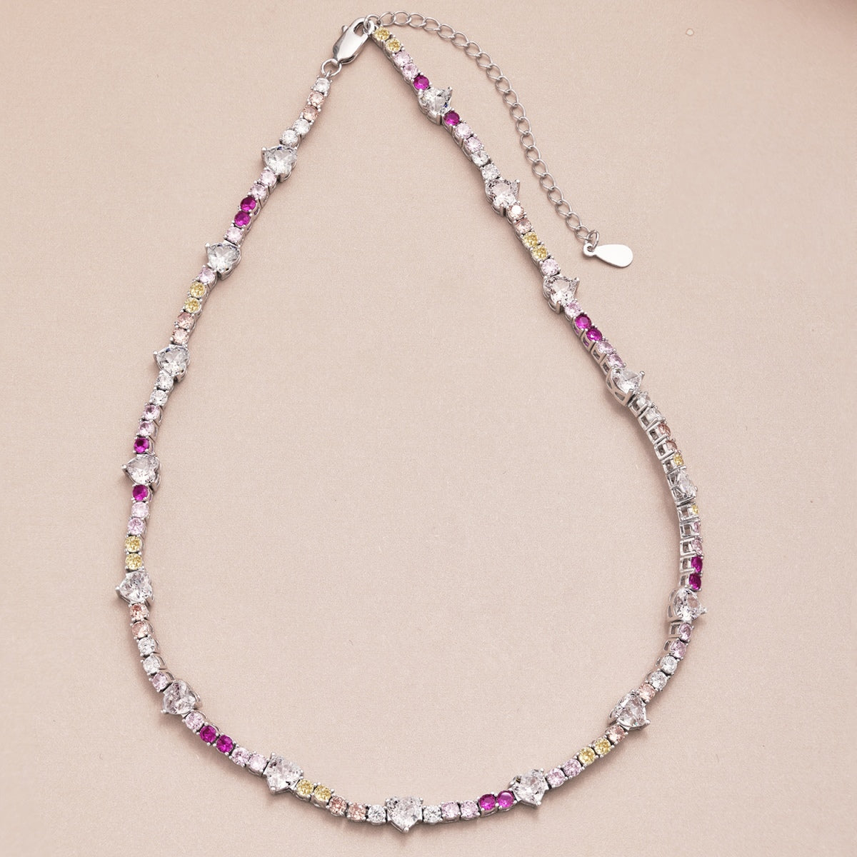 [Kincade Jewelrys] Chaîne de tennis arc-en-ciel délicate et colorée