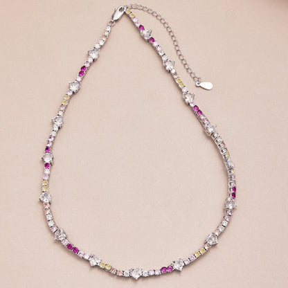 [Kincade Jewelrys] Chaîne de tennis arc-en-ciel délicate et colorée