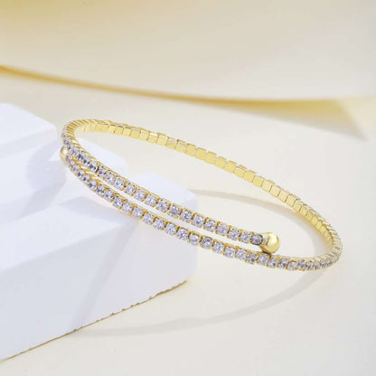 [Kincade Jewelrys] Bracelet tendance rond avec rangée de diamants