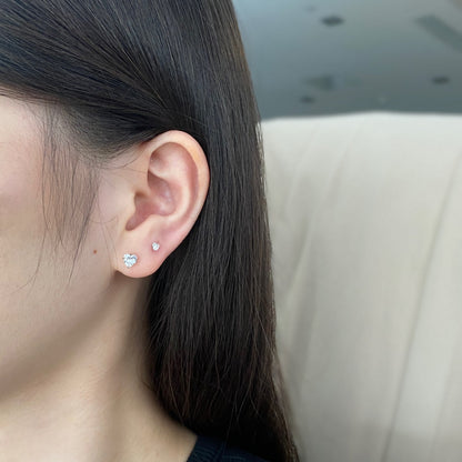 [Kincade Jewelrys]Sparkling Heart Shaped Simple Earrings