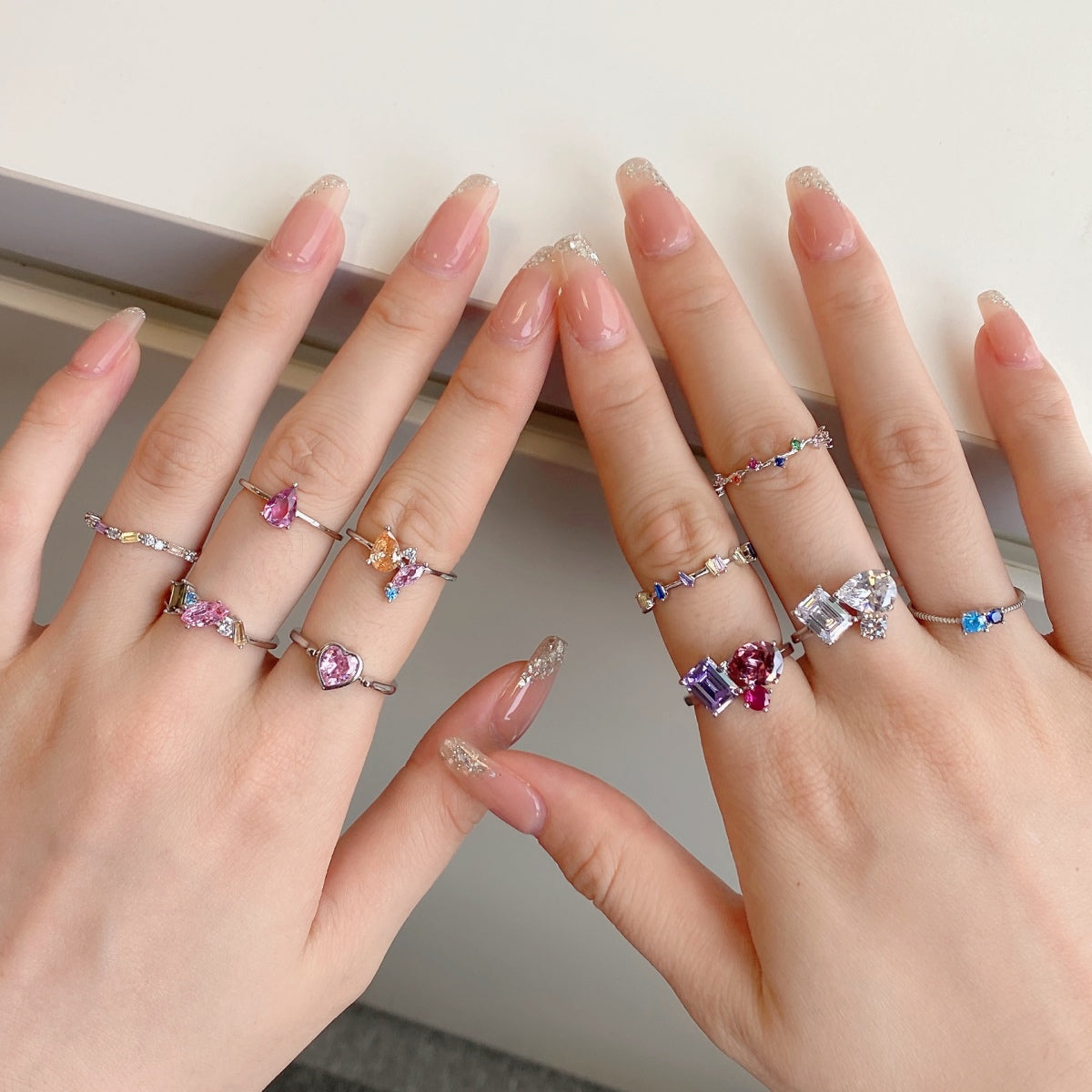[Kincade Jewelrys] Bague quotidienne ronde colorée et éclatante