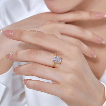 [Kincade Jewelry] Bague de banquet ornée de 4,0 carats, taille radiand enchanteresse