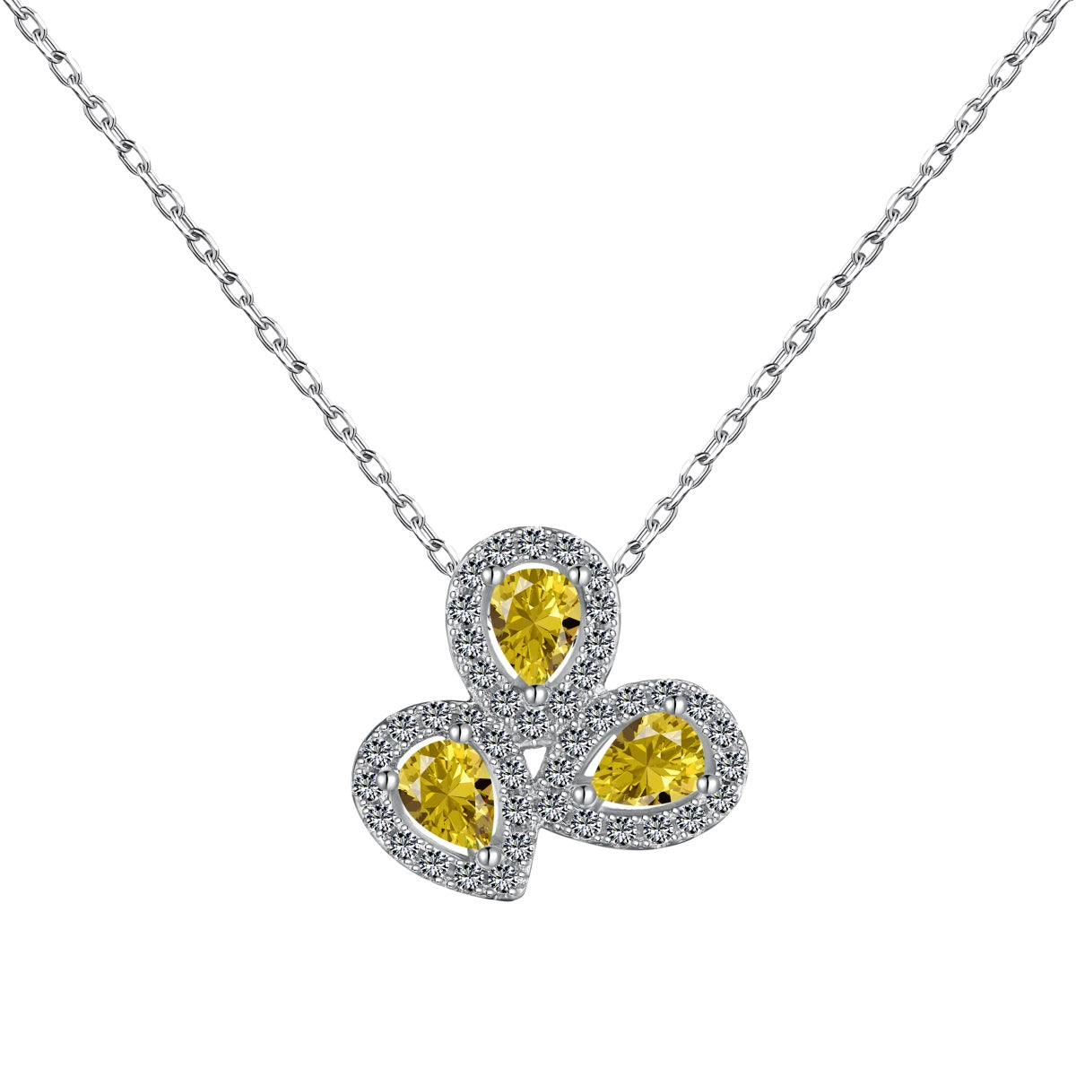 [Kincade Jewelrys] Collier élégant en forme de fleur et taille poire