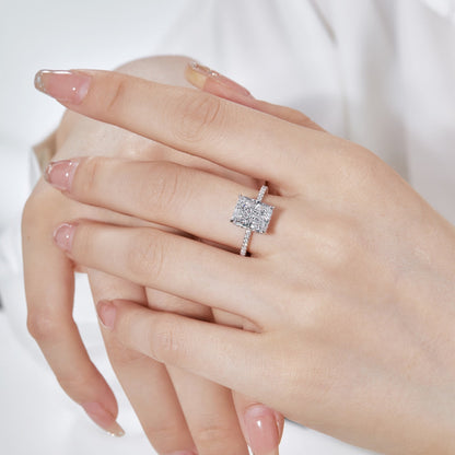 [Kincade Jewelry] Bague de fiançailles luxueuse de 4,0 carats