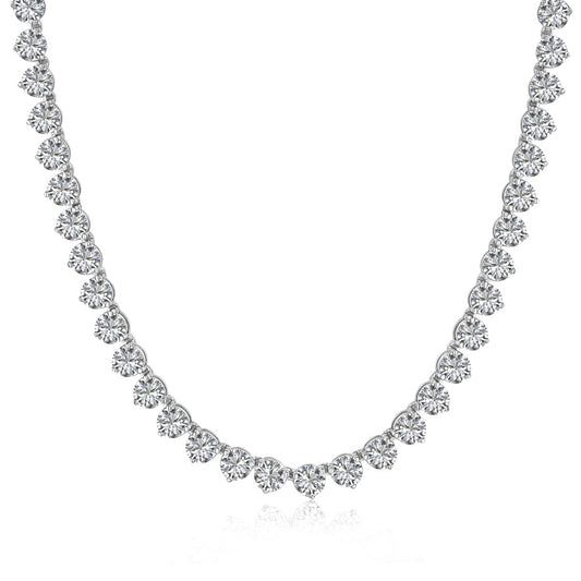 [Joyas Kincade]Collar de tenis con corte de corazón adornado