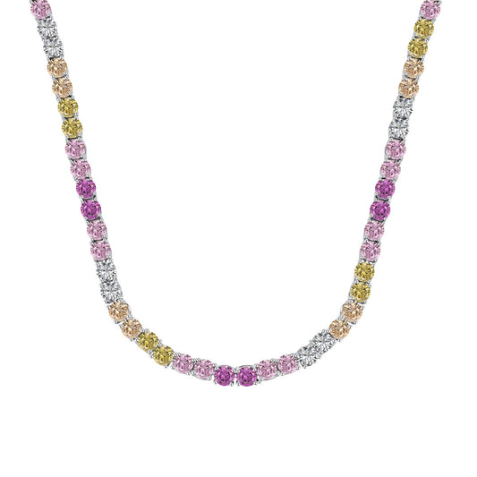 [Joyería Kincade]Delicado collar de tenis colorido
