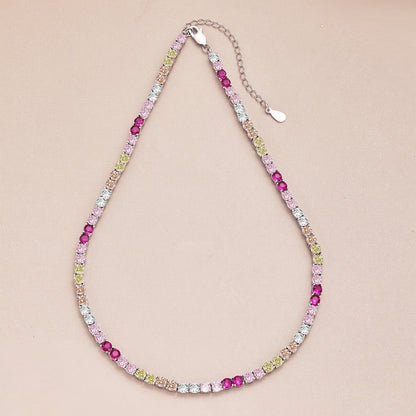 [Kincade Jewelrys] Collier tennis délicat et coloré