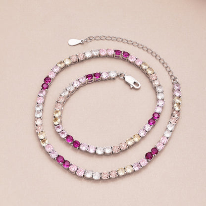 [Kincade Jewelrys] Collier tennis délicat et coloré