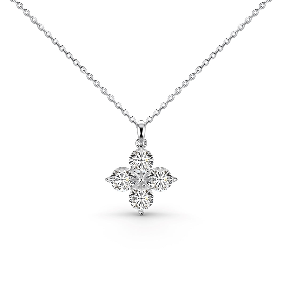 [Kincade Jewelry] Collier trèfle à quatre feuilles et étoile à huit branches