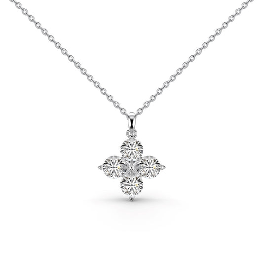[Joyería Kincade]Collar de trébol de cuatro hojas y estrella de ocho puntas