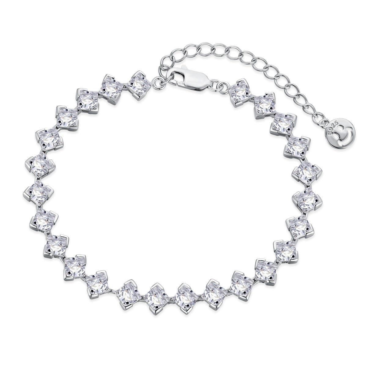 [Kincade Jewelrys]0.5 Carat Ornate Princess Cut Daily Bracelet