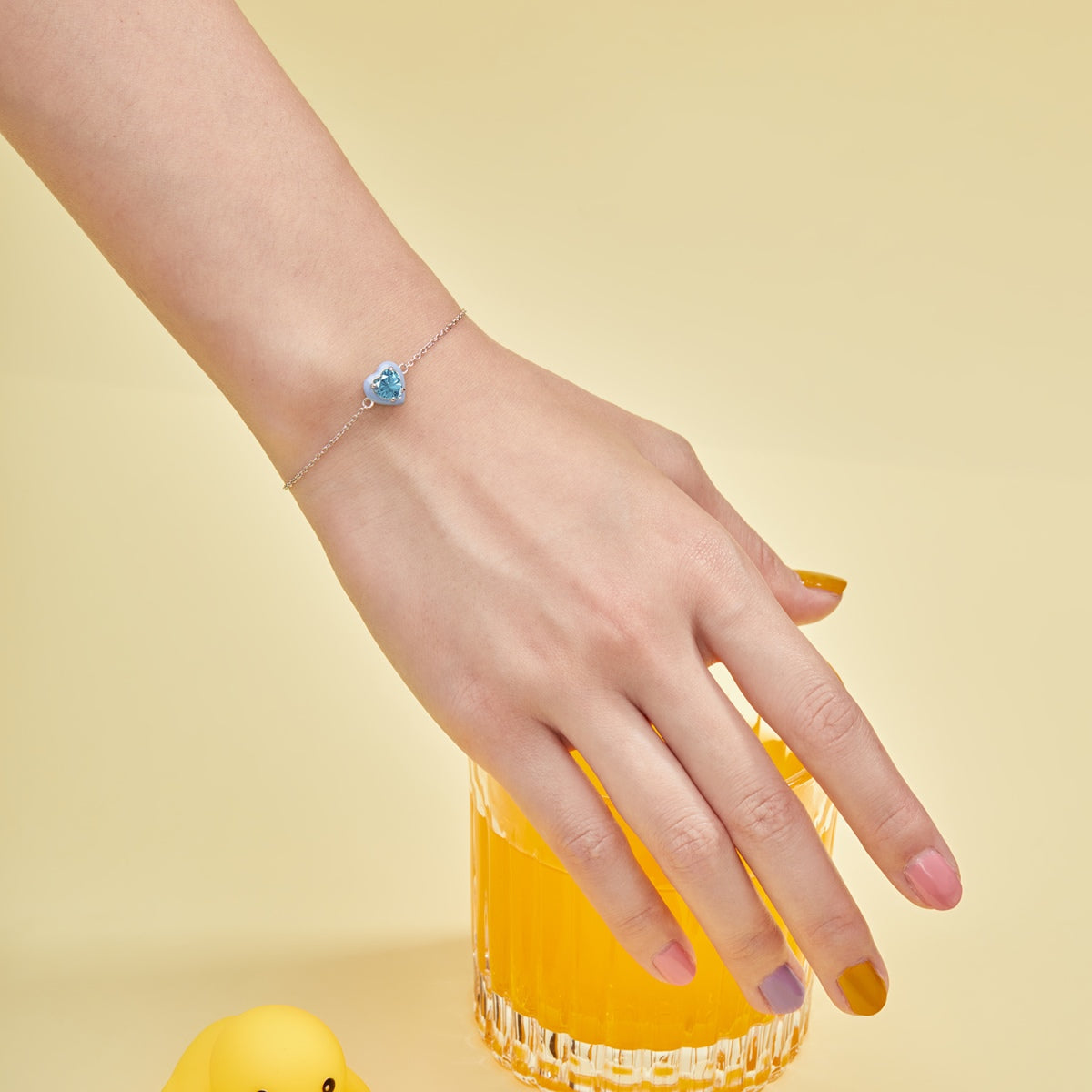 [Kincade Jewelrys] Bracelet romantique scintillant en forme de cœur pour amoureux