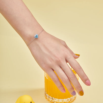 [Kincade Jewelrys] Bracelet romantique scintillant en forme de cœur pour amoureux