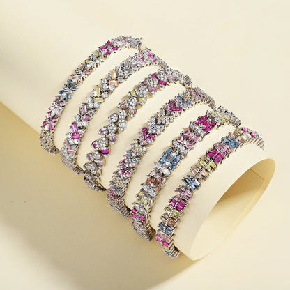 [Kincade Jewelrys]Ornate Sparkling Round Cut Party Bracelet