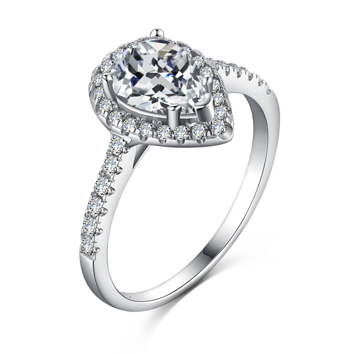[Kincade Jewelrys]1.0 Carat Luxurious Resplendent Water Drop Shape Wedding Ring
