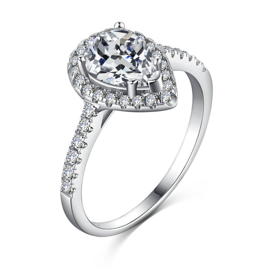 [Kincade Jewelry] Alliance de mariage luxueuse en forme de goutte d'eau de 1,0 carat