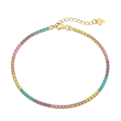 [Kincade Jewelrys] Bracelet quotidien éblouissant à coupe ronde colorée