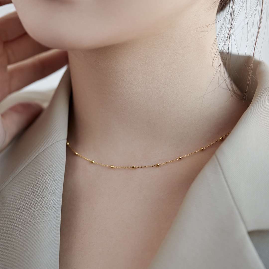 [Kincade Jewelrys]Small Bead Clavicle Chain Simple Necklace