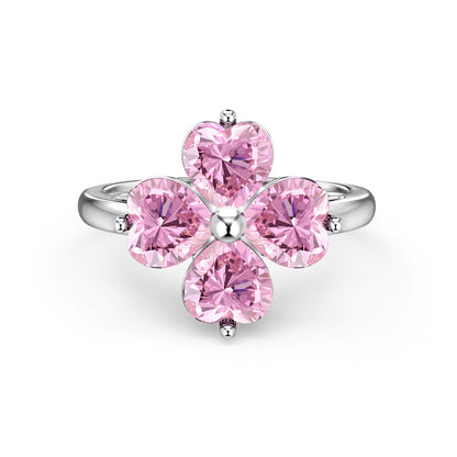[Kincade Jewelrys] Bague boule trèfle à quatre feuilles en forme de cœur