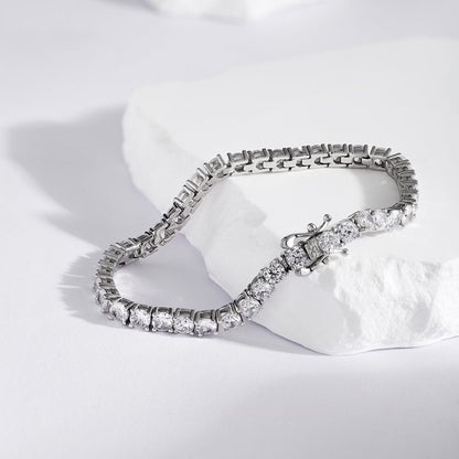 [Kincade Jewelry] Bracelet tennis luxueux à coupe ronde ornée