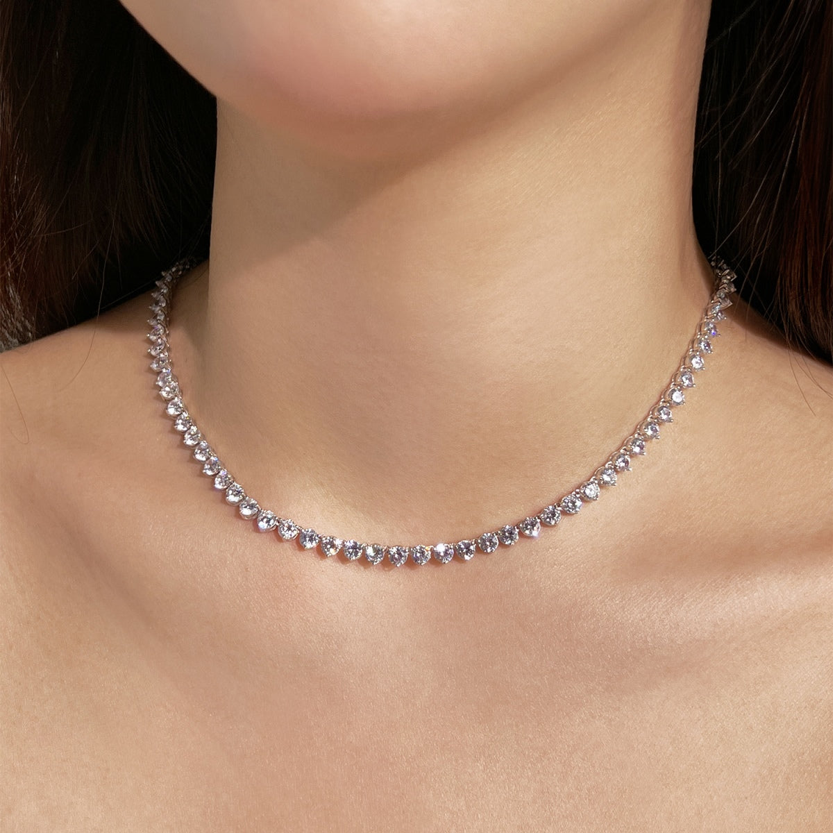 [Kincade Jewelrys] Collier tennis orné de cœurs taillés