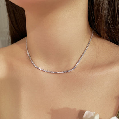 [Kincade Jewelrys] Collier tennis délicat de forme ronde