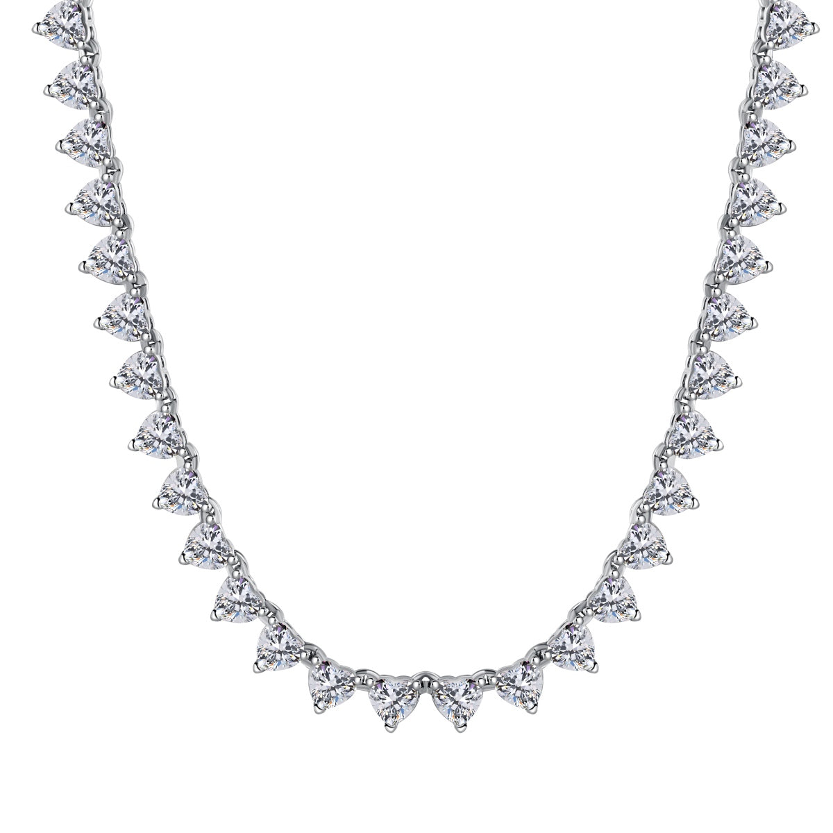[Kincade Jewelrys] Collier tennis orné de cœurs taillés