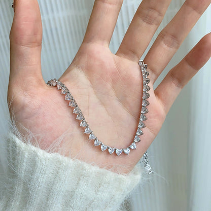 [Kincade Jewelrys] Collier tennis orné de cœurs taillés