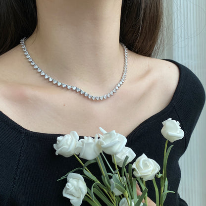 [Kincade Jewelrys] Collier tennis orné de cœurs taillés