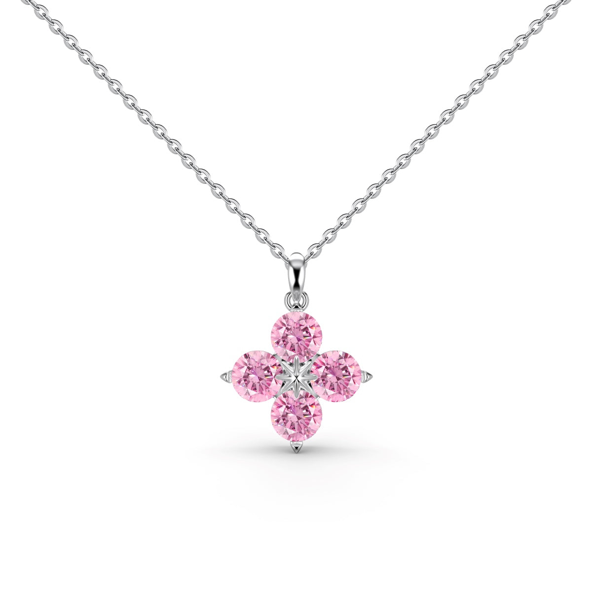 [Kincade Jewelry] Collier trèfle à quatre feuilles et étoile à huit branches