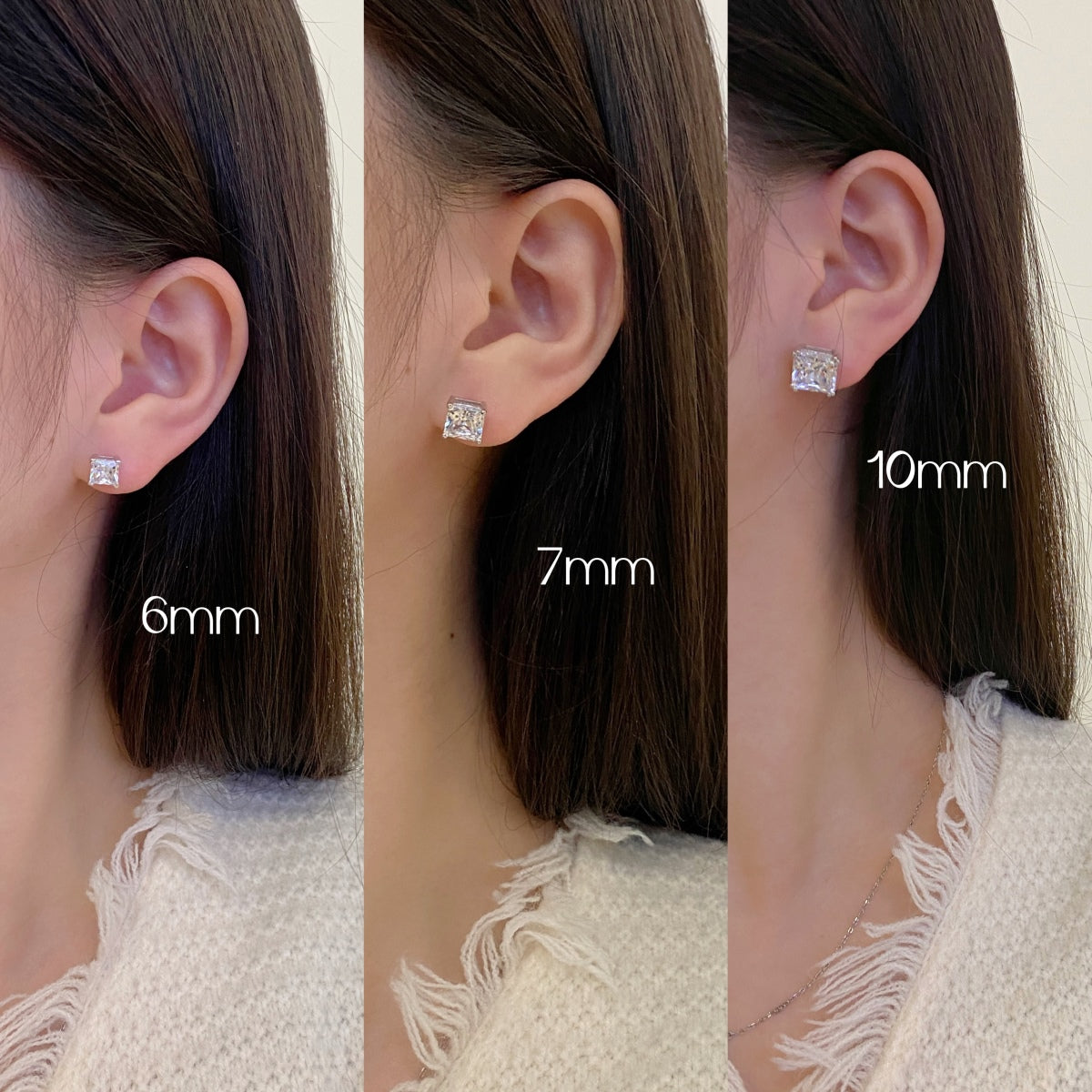 [Kincade Jewelrys] Boucles d'oreilles délicates de forme carrée