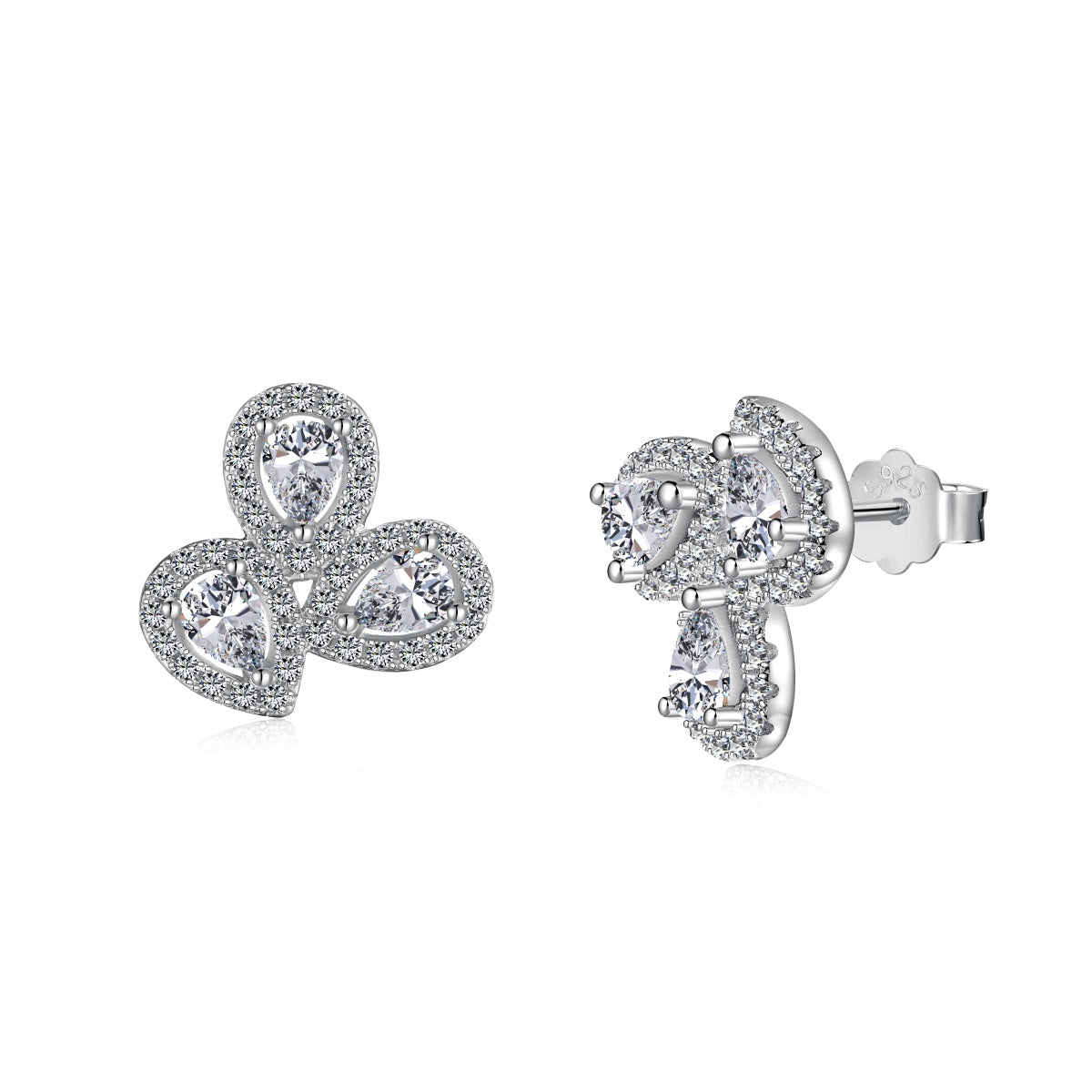 [Kincade Jewelry] Boucles d'oreilles ornées en forme de fleur et de poire