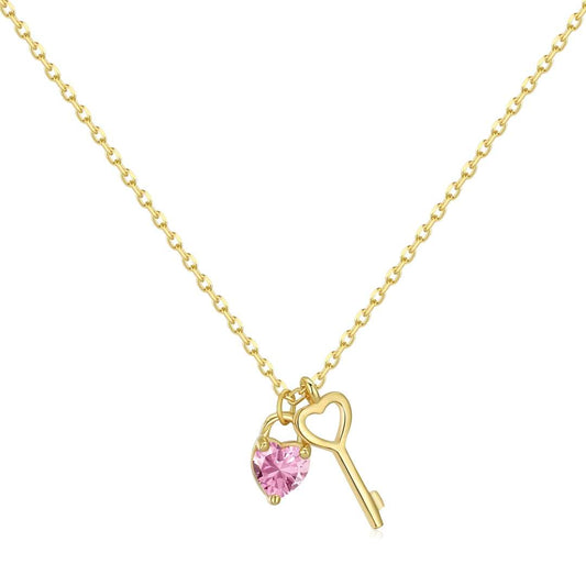 [Kincade Jewelrys] Collier pendentif clé unique en forme de cœur