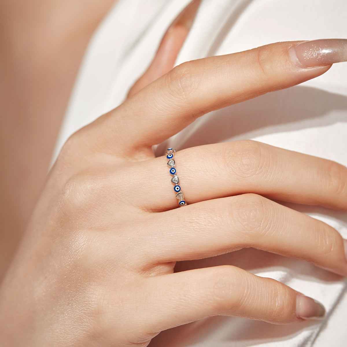 [Kincade Jewelrys]Radiant Colorful Round Shape Daily Ring