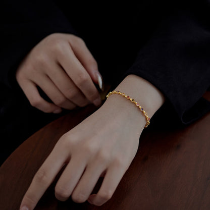 [Kincade Jewelrys] Bracelet de fête scintillant et exquis à coupe ronde