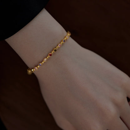 [Kincade Jewelrys] Bracelet de fête scintillant et exquis à coupe ronde
